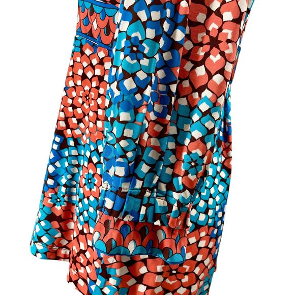 eci New York Floral V-neck Top 3/4 Sleeves Keyhole Back Stretch Y2K Blouse Med - Picture 5 of 10